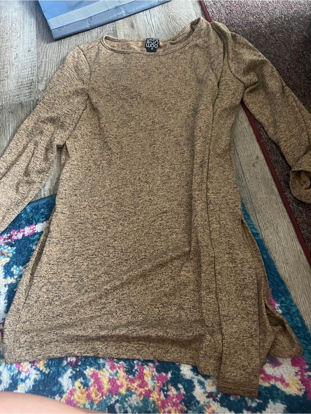 Clara sun woo Women Tops Long Sleeve Tunic - Brown Heather
